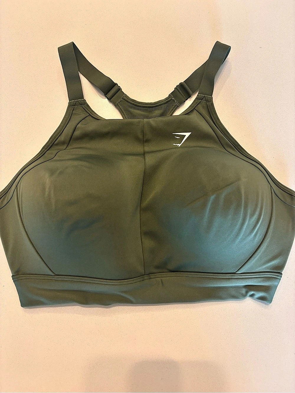 Gymshark High Coverage High Support Sports Bra – Olive Green (D cup)